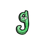 cartoon letter g with eyes N4