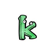 cartoon letter k with eyes N5
