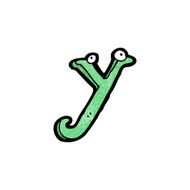 cartoon letter y with eyes N3