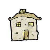 cartoon crumbling old house N8