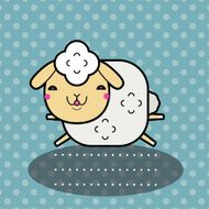 Withe sheep cartoon character