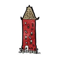 cartoon tall old building N2