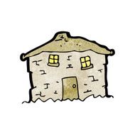 cartoon crumbling old house N9