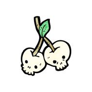 skull cherries cartoon N6