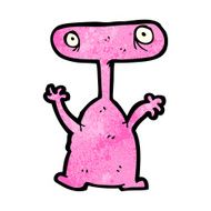 cartoon weird alien monster N25
