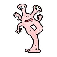 cartoon weird alien monster N26