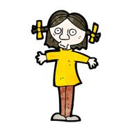 cartoon curious girl N17