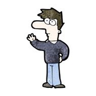 cartoon man with big nose waving N4