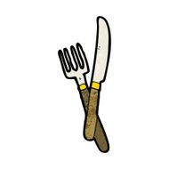 cartoon knife and fork symbol N2