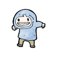 cartoon boy in hooded top N42