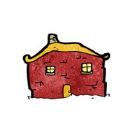 old tumbledown house cartoon N10