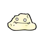 Cartoon Rock With Face N17