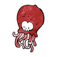 cartoon spooky alien monster N3