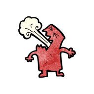 cartoon man breathing out N2