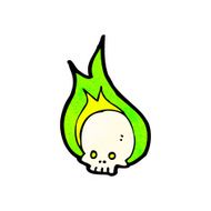 Cartoon Flaming Skull N66