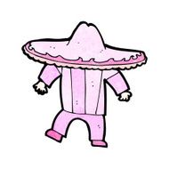 cartoon man in pink mexican outfit N3