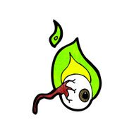 cartoon flaming green eye N2