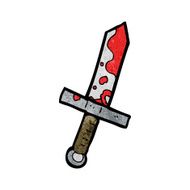 cartoon bloody sword N37