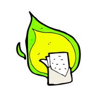 cartoon flaming letter N113