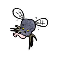 cartoon spooky skull fly N3