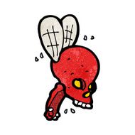 cartoon spooky skull fly N4