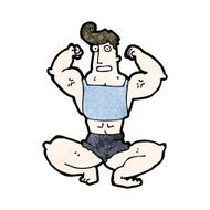 cartoon body builder posing N3