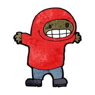 cartoon grinning boy in hooded sweatshirt N4