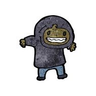 cartoon boy in hooded top N44