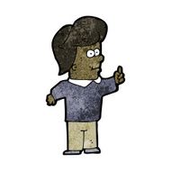 cartoon friendly boy with idea N7