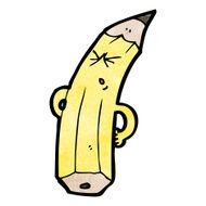 cartoon pencil with bad back N5