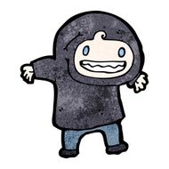 cartoon boy in hooded sweatshirt N37