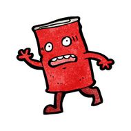 cartoon waving soda can N2