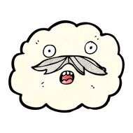cartoon cloud with mustache N3