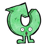cartoon recycling arrow character N5