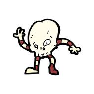 cartoon waving skul character