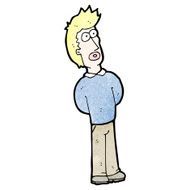 cartoon curious blond man N2