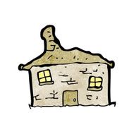 cartoon crumbling old house N10