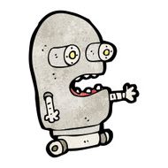 cartoon ugly little robot N3