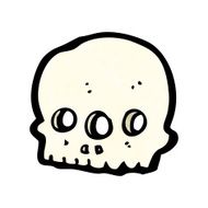 cartoon three eyed alien skull N3