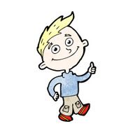 cartoon man giving thumbs up sign N35