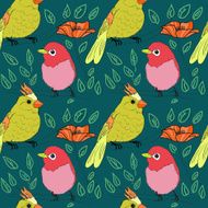 seamless bird theme pattern N2