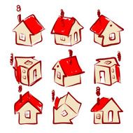 Set of house icons for your design