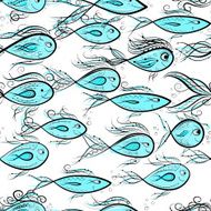 Seamless pattern with funny fishes for your design N3