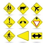 Doodle Traffic Signs Vector Icons Set