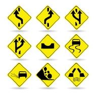 Doodle Traffic Signs Vector Icons Set N2