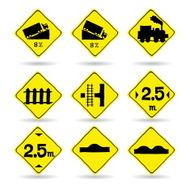 Doodle Traffic Signs Vector Icons Set N3