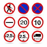 Doodle Traffic Signs Vector Icons Set N6