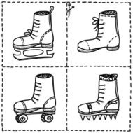 Sport shoes doodle set
