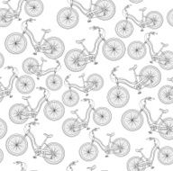 bicycles seamless pattern