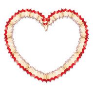 Red Pencil Shavings in Shape of Love Heart N4